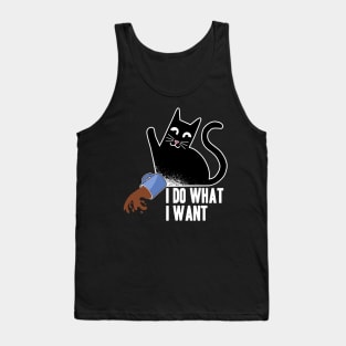 I Do What I Want Funny Cat Coffee Design for Cat Kitty Lovers Tank Top